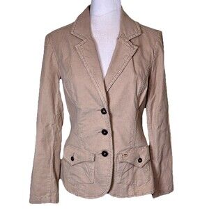 Levi Strauss Signature Women's Camel Corduroy Utility Tailored Jacket Size Med